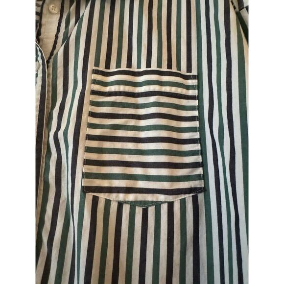 Women's J.Crew Trifecta Striped Oversized Shirt Blue Green Medium M - Picture 4 of 11